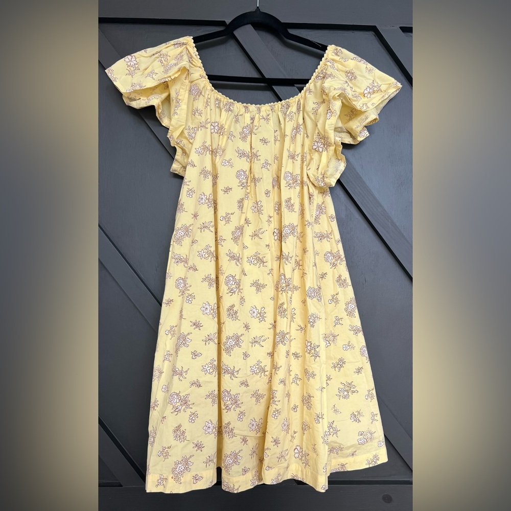 DOEN Julie Mini Dress in Sunshine Bouton De Rose Print, Size Large - Picture 8 of 11